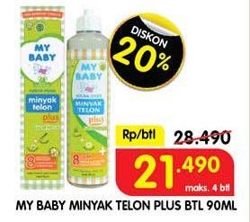 Promo Harga My Baby Minyak Telon Plus 90 ml - Superindo