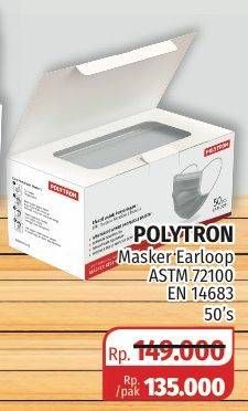 Promo Harga POLYTRON Masker ASTM 72100 EN 14683 50 pcs - Lotte Grosir