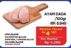 Promo Harga Ayam Dada per 100 gr - Hypermart