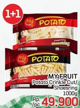 Promo Harga My Fruit Potato Crinkle Cut, Shoestring 1000 gr - LotteMart