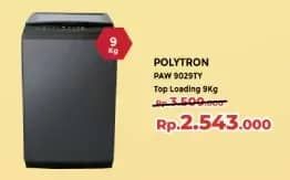 Promo Harga Polytron PAW 9029TY Top Loading 9 Kg  - Yogya
