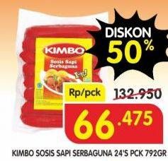 Promo Harga KIMBO Sosis Sapi Serbaguna per 24 pcs 729 gr - Superindo