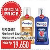 Promo Harga Pepsodent Mouthwash Siwak, Active Defense 300 ml - Hypermart