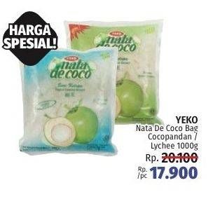 Promo Harga YEKO Nata De Coco Cocopandan, Lychee 1000 gr - LotteMart