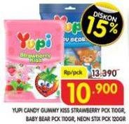 Promo Harga Yupi Candy Strawberry Kiss, Baby Bears, Neon Stix 110 gr - Superindo
