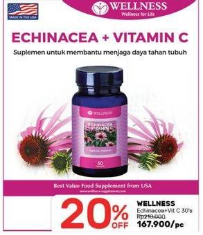 Promo Harga WELLNESS Echinacea + Vit. C 30 pcs - Guardian