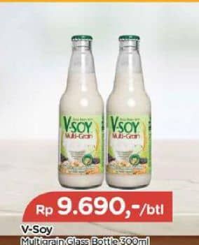 Promo Harga V-soy Soya Bean Milk Multi Grain 300 ml - TIP TOP