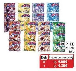 Promo Harga POP ICE Juice All Variants per 10 sachet - Lotte Grosir