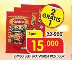 Promo Harga KIMBO Bratwurst per 3 bungkus 50 gr - Superindo