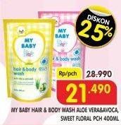 Promo Harga MY BABY Hair & Body Wash Aloe Vera Avocado, Sweet Floral 400 ml - Superindo