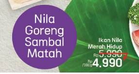 Promo Harga Ikan Nila Merah Hidup per 100 gr - LotteMart