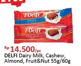Promo Harga DELFI Chocolate Dairy Milk, Cashew, Almond, Fruit Nut  - Alfamidi