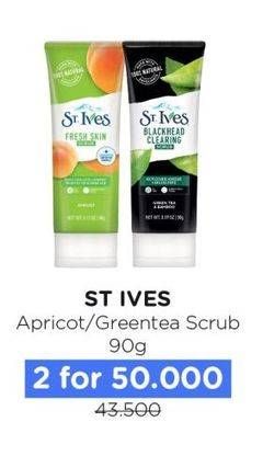 Promo Harga St Ives Facial Scrub Fresh Skin Apricot, Green Tea 90 gr - Watsons