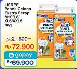 Promo Harga Lifree Popok Celana Ekstra Serap M10, L8, XL6, XXL5 5 pcs - Indomaret