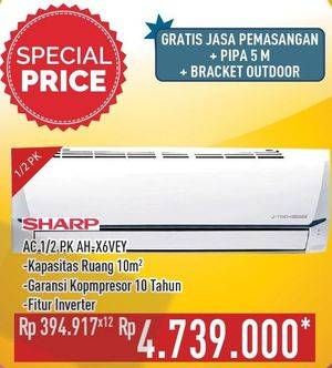 Promo Harga SHARP AH-X6VEY - AC 1/2PK  - Hypermart