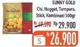 Promo Harga SUNNY GOLD Chicken Nugget Chicken Nugget, Temppura, Stick, Kombinasi 500 gr - Hypermart