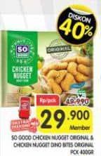 Promo Harga So Good Chicken Nugget Original, Dinobites 400 gr - Superindo