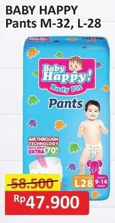 Promo Harga Baby Happy Body Fit Pants M32, L28 28 pcs - Alfamart