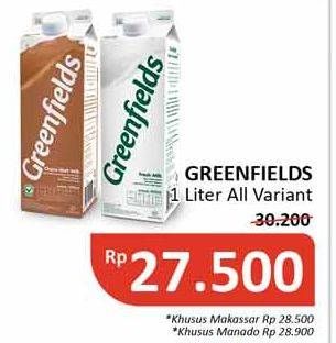 Promo Harga GREENFIELDS Fresh Milk All Variants 1000 ml - Alfamidi