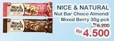 Promo Harga NICE & NATURAL Nut Bar Choco Almond, Mixed Berry 30 gr - Indomaret
