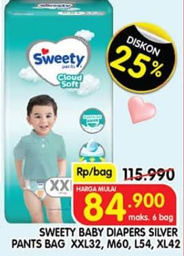 Promo Harga Sweety Silver Pants XXL32 32 pcs - Superindo