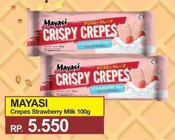 Promo Harga MAYASI Crispy Crepes Strawberry Milk 100 gr - Yogya