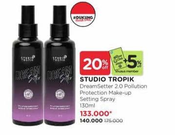 Promo Harga Studio Tropik Dream Setter 2.0 Pollution Protection Make-up Setting Spray 130 ml - Watsons