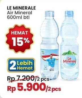 Promo Harga Le Minerale Air Mineral 600 ml - Indomaret