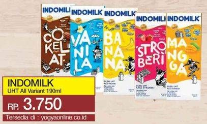 Promo Harga INDOMILK Susu UHT All Variants 190 ml - Yogya