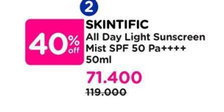 Skintific All Day Light Sunscreen Mist SPF 50 PA