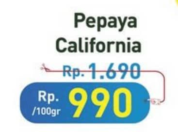 Promo Harga Pepaya California per 100 gr - Hypermart