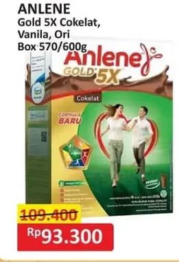 Promo Harga Anlene Gold Plus 5x Hi-Calcium Coklat, Original, Vanila 650 gr - Alfamart