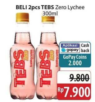 Promo Harga Tebs Sparkling Water Zero Lychee 300 ml - Alfamidi