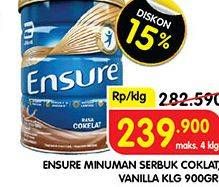 Promo Harga Ensure Nutrition Powder FOS Cokelat, Vanila 900 gr - Superindo