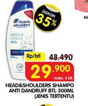 Promo Harga HEAD & SHOULDERS Shampoo 330 ml - Superindo