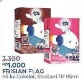 Promo Harga FRISIAN FLAG Susu UHT Milky Zuzhu Zazha Chocolate, Strawberry 115 ml - Alfamart