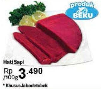 Promo Harga Beef Liver (Hati Sapi) per 100 gr - Carrefour