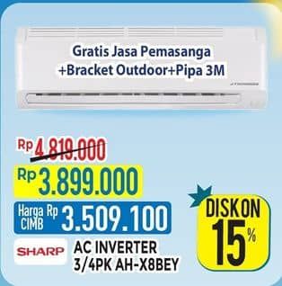 Promo Harga Sharp AH-X8BEY/WH  - Hypermart