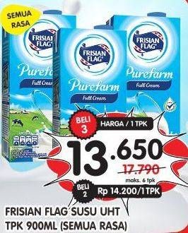 Promo Harga FRISIAN FLAG Susu UHT Purefarm All Variants 900 ml - Superindo