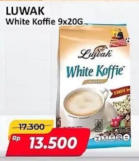 Promo Harga Luwak White Koffie Original per 9 sachet 20 gr - Alfamart