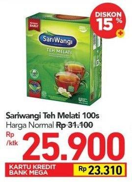 Promo Harga Sariwangi Teh Melati 100 pcs - Carrefour