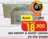 Promo Harga 365 Kroket Udang/Naget Udang 240gr  - Superindo