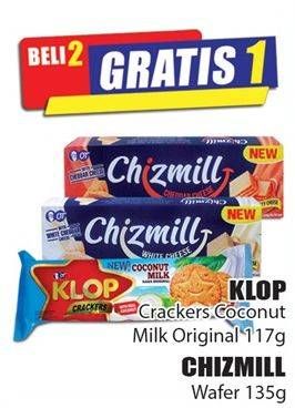 Promo Harga KLOP Cracker Coconut Milk/Milk Original, CHIZMILL Wafer  - Hari Hari
