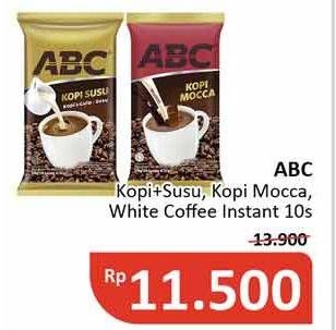 Promo Harga ABC Kopi Susu, Mocca, White Coffee per 10 sachet 20 gr - Alfamidi