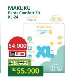 Promo Harga Makuku Comfort Fit Diapers Pants XL24 24 pcs - Alfamart