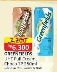 Promo Harga GREENFIELDS UHT Choco Malt, Full Cream 250 ml - Alfamart