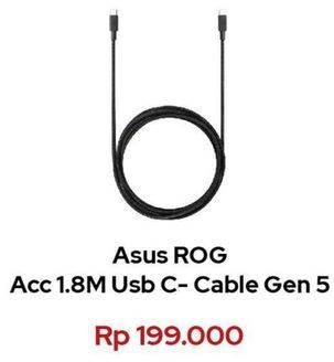Promo Harga ASUS ROG USB-C Cable 1.8m  - Erafone