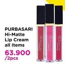 Promo Harga PURBASARI Hi-Matte Lip Cream All Variants per 2 pcs - Watsons
