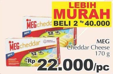 Promo Harga MEG Cheddar Cheese per 2 box 170 gr - Giant