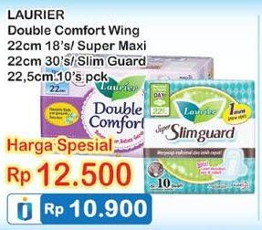 Promo Harga LAURIER Double Comfort Wing 22cm 18s / Slimguard Day 22.5cm 10 / Super Maxi 22cm 30s  - Indomaret